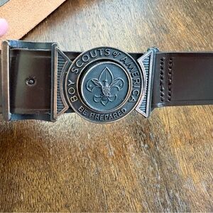 Vintage Boy Scouts Of America Belt Steerhide Leather Mens Dark Brown 32 517